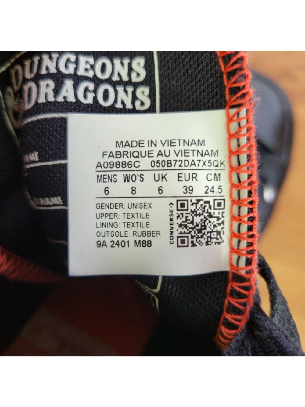 Converse x Dungeons & Dragons Chuck Taylor 8 Womens Shoes Black Sneakers A09886C - Picture 12 of 12
